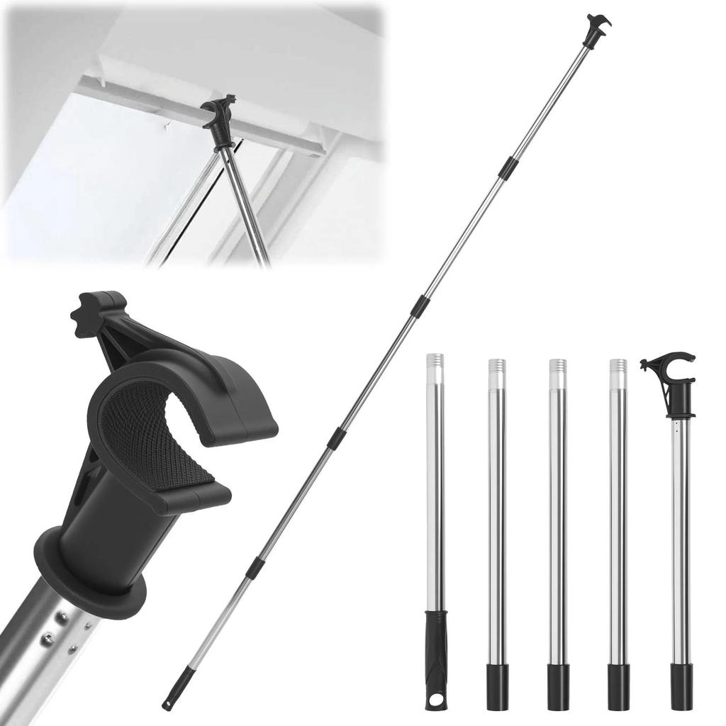 Window Pole Opener Stainless Steel Sectional Skylight Pole Opener with Hook Modular Skylight Pole Op