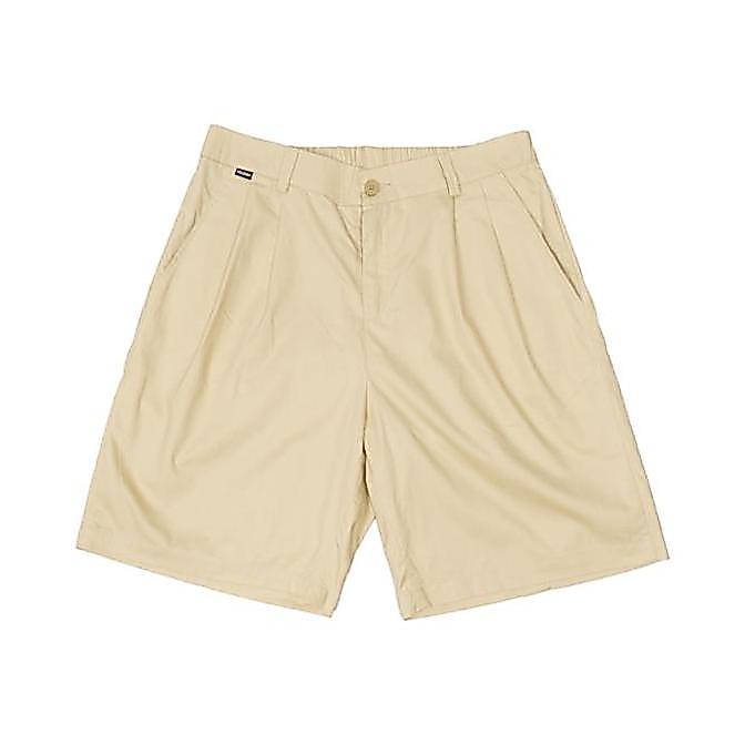 Wellborn Pleated Short Loose Pants Khaki