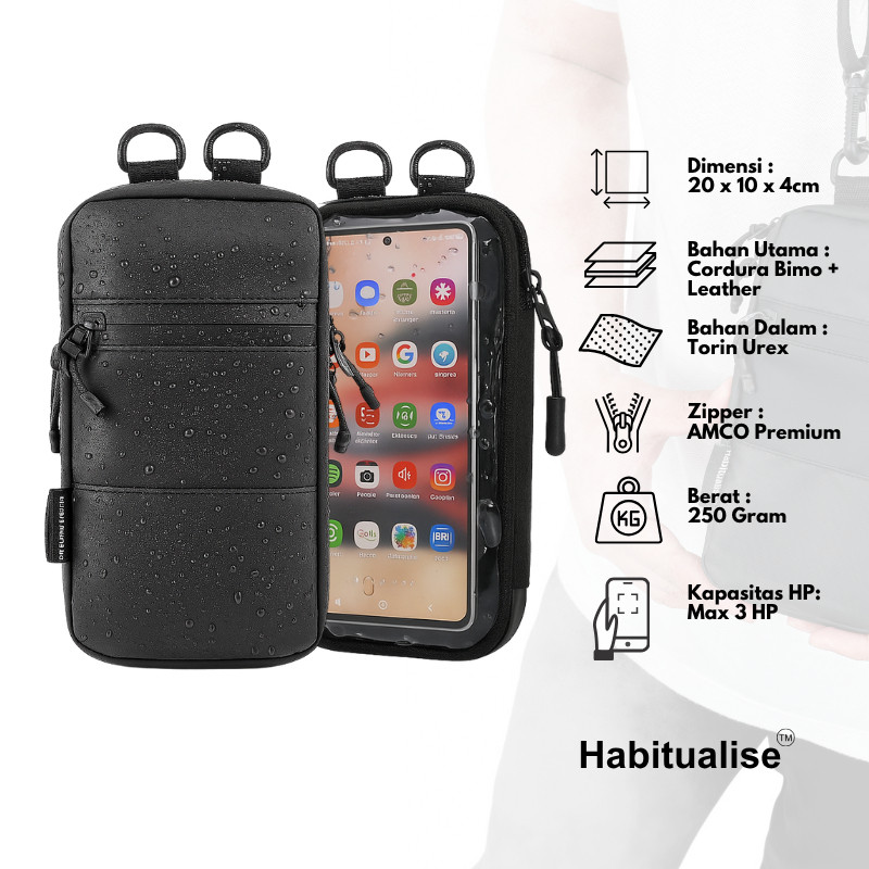 Habitualise Tas Dompet HP ALLAND Sling Phone Pria Wanita Tas HP Dompet Handphone Waterproof Anti Air