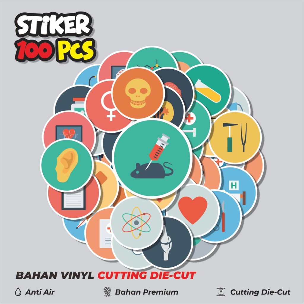 

Terbaru! 50 pcs Stiker Ikon Katalog Medis Kesehatan Dekorasi Lucu Kreatif untuk Notebook, Skateboard, HP