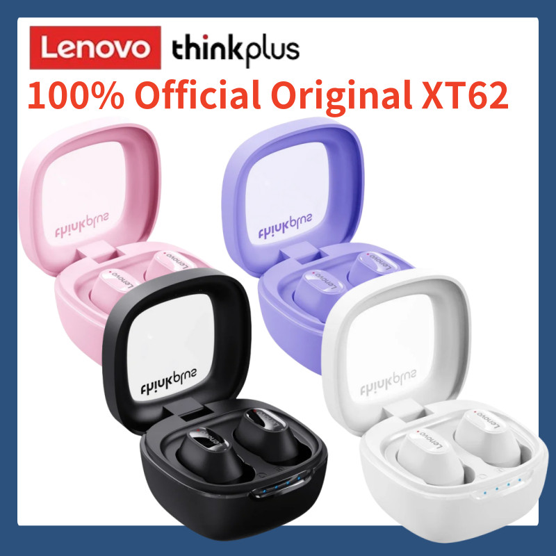 100% Lenovo Official Original Thinkplus XT62 TWS Earbuds Bluetooth 5.3 Long Battery Life HiFi Music 