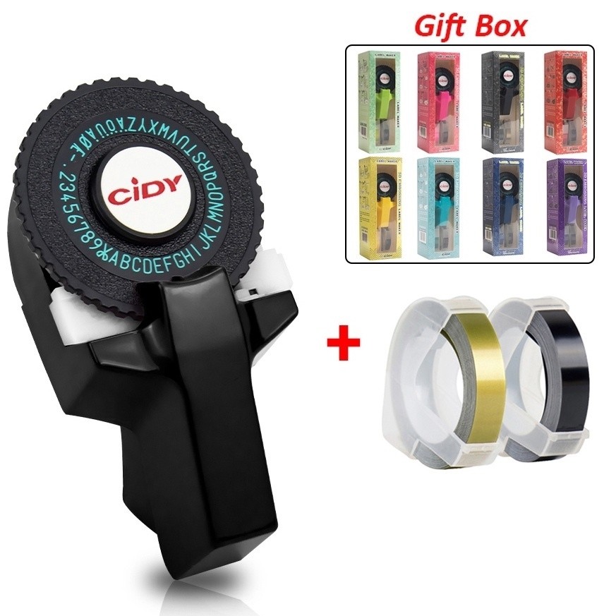 

LABEL MAKER CIDY C101 2Rolls GRATIS TAPE（9mm*3m）- Alat pembuat label nama - Mesin Printer Label Mini 3D Manual Diy