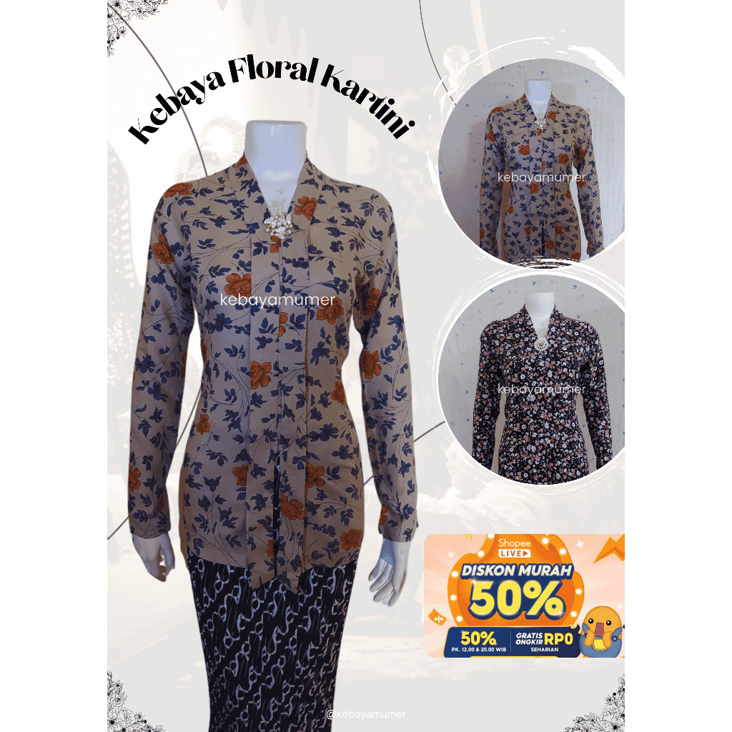 TERMURAH Kebaya Floral. Kebaya Kembang. Kebaya Flower. Kebaya Jadul. Kebaya Nenek. Kebaya Kartini Ra