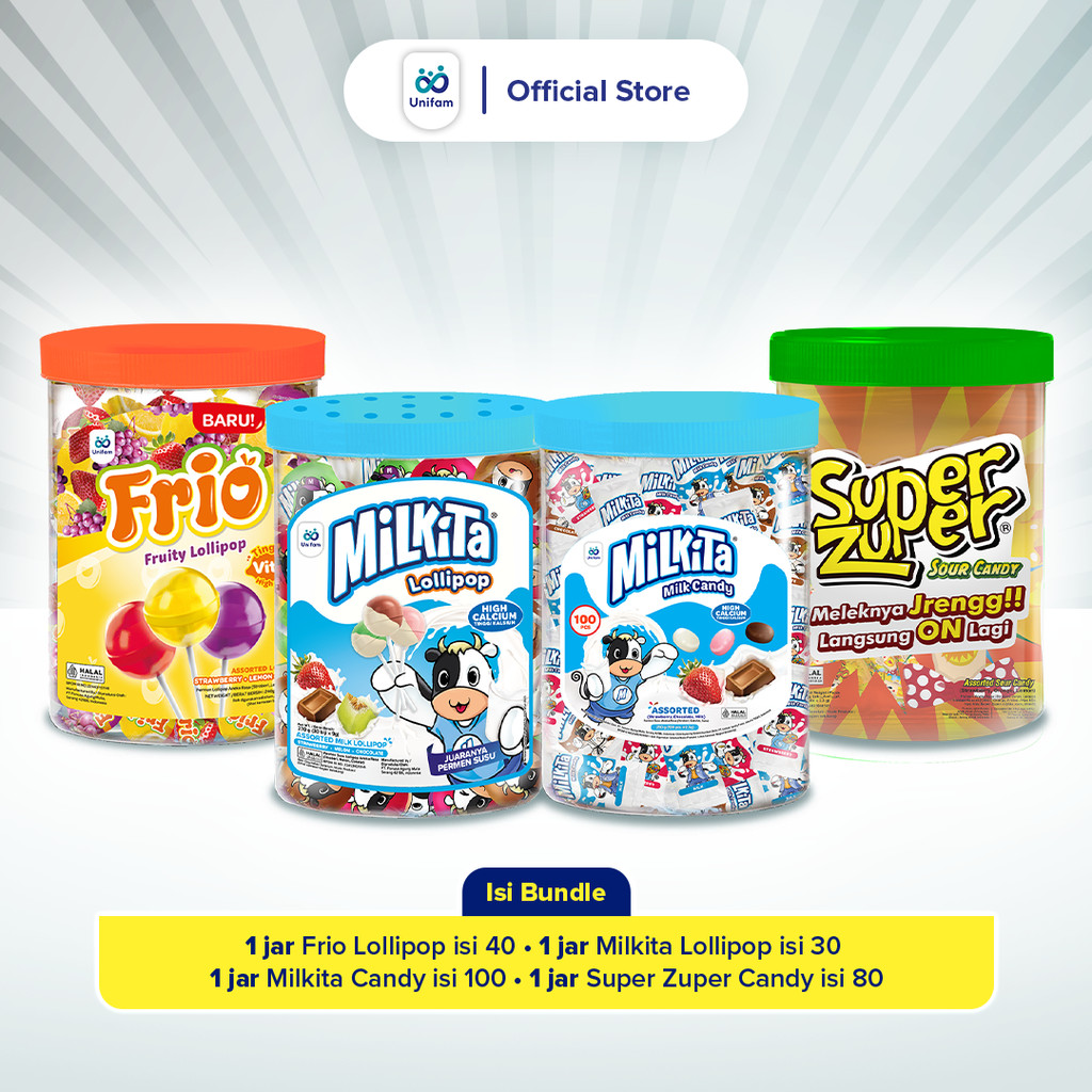 

Paket 4 Toples Milkita Super Zuper Frio (250 Pcs Permen)