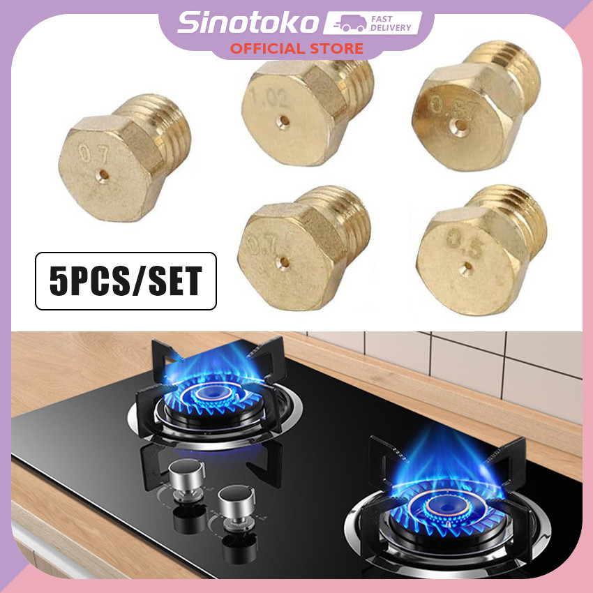 5Pcs/Set Spuyer Kompor Gas LPG Kuningan – Nozzle Jet Burner Presisi Tinggi & Tahan Lama, Cocok untuk