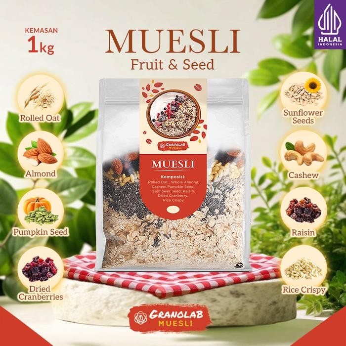 

PROMO! Muesli Fruit and Seed 1 kg - Granolab Muesli