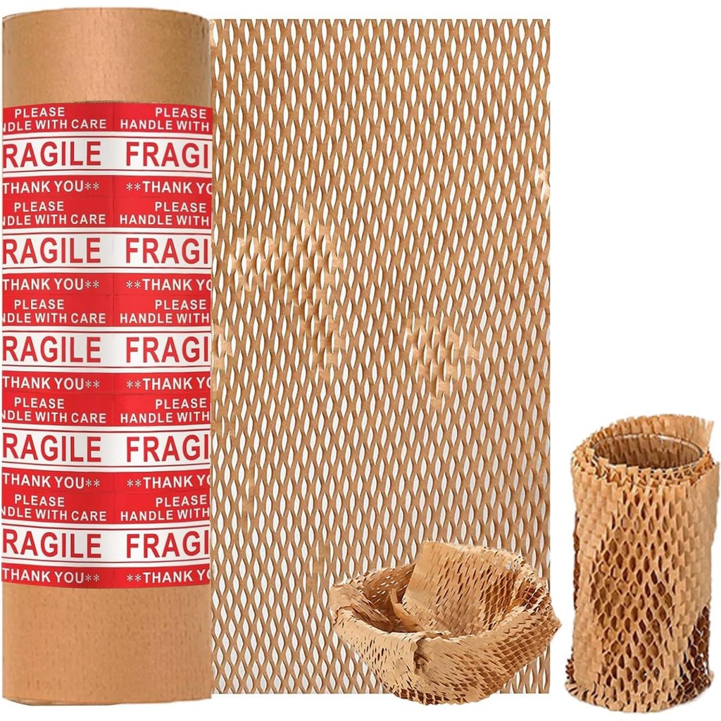 

50M Honeycomb Paper Roll 30cm 38cm Eco-Friendly Honeycomb Wrap Cushioning Packaging Natural Honeycomb Paper Shipping Packagin