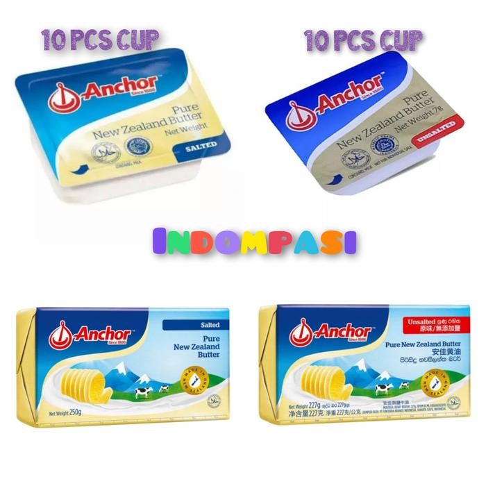

Anchor Butter Unsalted Salted MPASI Baking - 227gSaltedGaram, Ekspedisi Terlaris