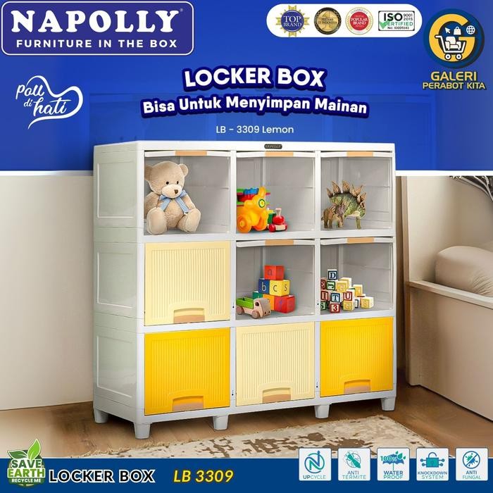 Lemari Pakaian Plastik Napoli Locker Box 3309 | Locker Box Penyimpanan | Lemari Pakaian Plastik Mini