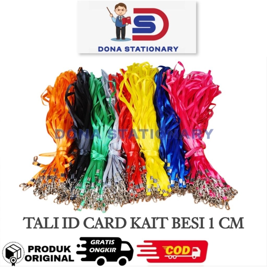 

Tali ID CARD Pengait Besi Tebal 50 Pcs / Lanyard Id Card Kait Besi