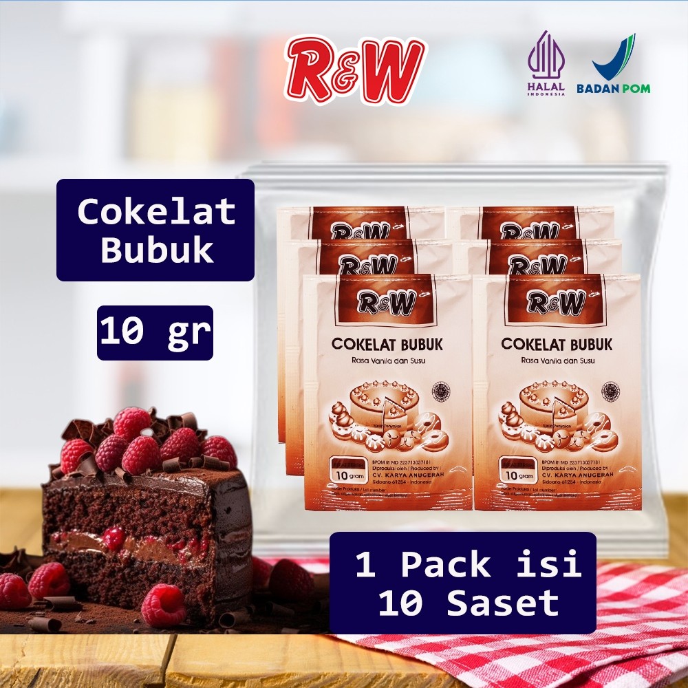 

Coklat Cokelat Bubuk Cocoa Powder Kue Rajawali R&W RW 10 g 1 Pack Bahan Brownies Choclate Cake