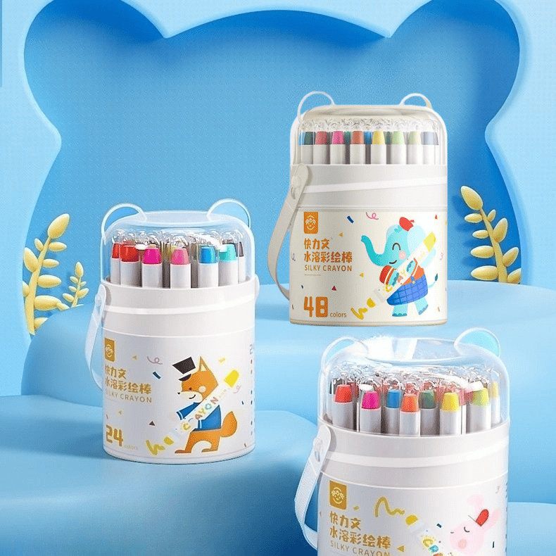 

New 【Bebas Sikat】48 WarnaCrayon Putar Crayon Washable Tidak Ada Tangan Yang Kotor Aman Dan Tidak BeracunPremium
