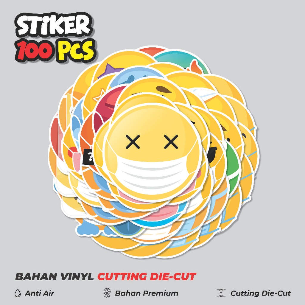 

Terbaru! 50 pcs Stiker Masker Emoji Random Dekorasi Lucu Kreatif untuk Notebook, Skateboard, HP