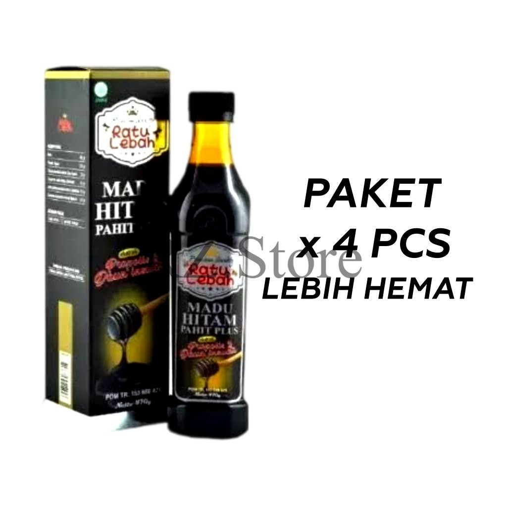 4 pcs madu hitam pahit ratu lebah dengan ekstrak propolis & daun insulin – bpom