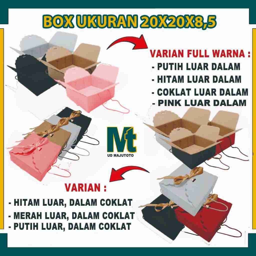 

Box 20x20x8,5 cm / Box Tas / Box Hampers /Kardus Polos / Box Souvenir Piring