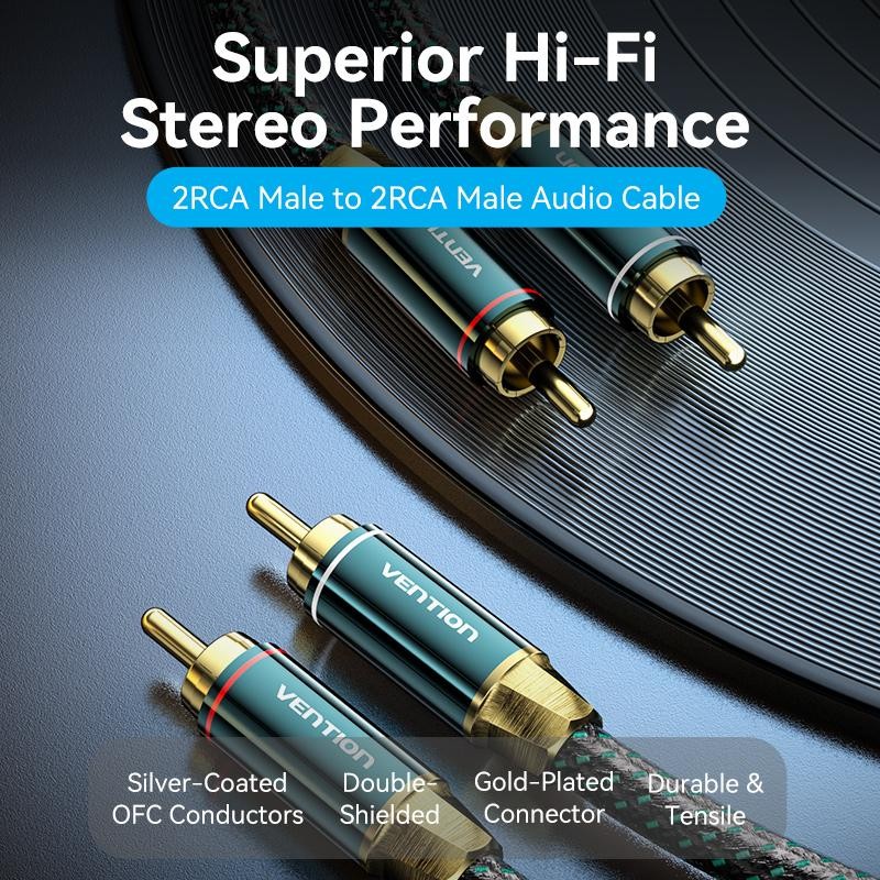 Kabel RCA Aux Audio 2 x RCA Male to Male VENTION