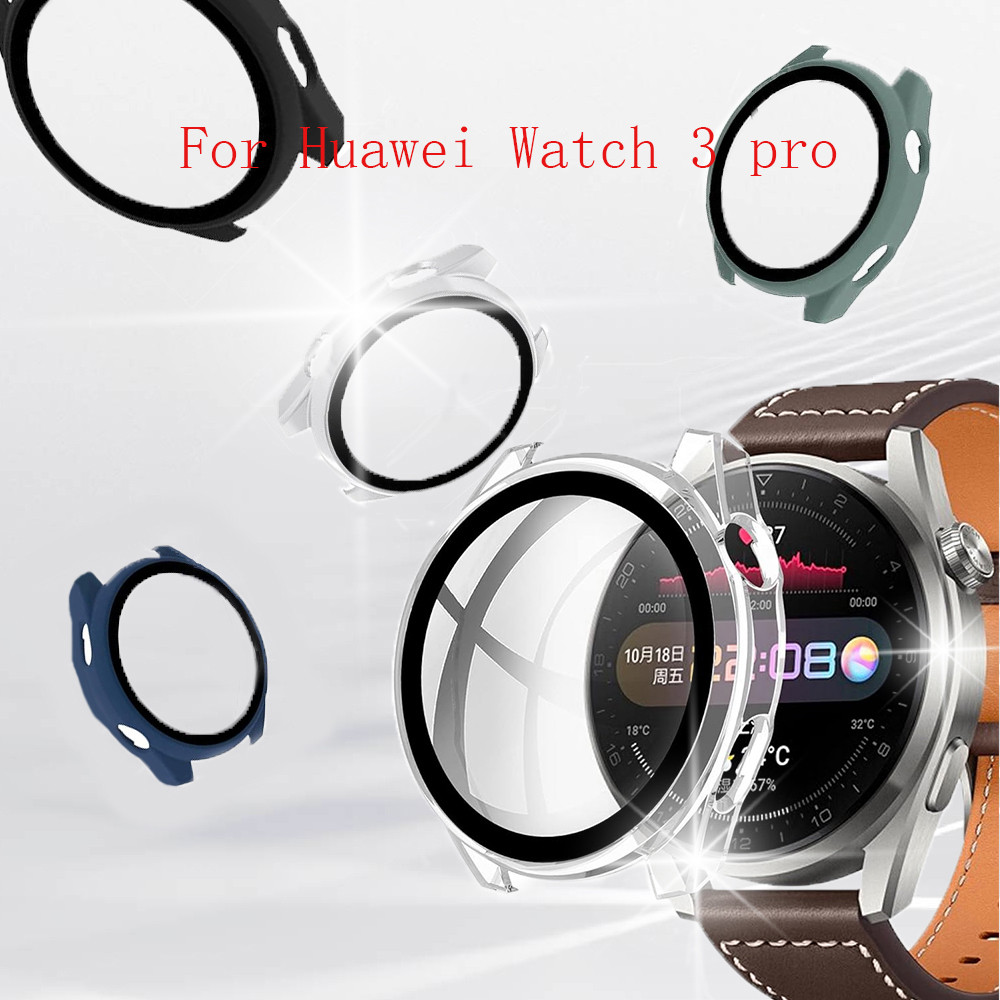 PC Case+Glass for Huawei Watch 3 pro Smart Watch, Screen Protective Cover for Huawei Watch 3 pro.