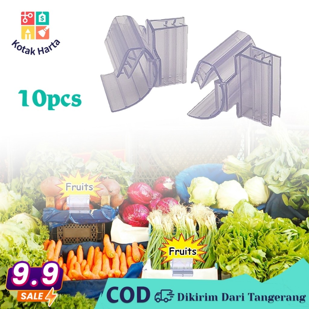 

10pcs Clip on Pop Lengkung Jepitan Harga Jualan Penjepit Harga Untuk Display Produk