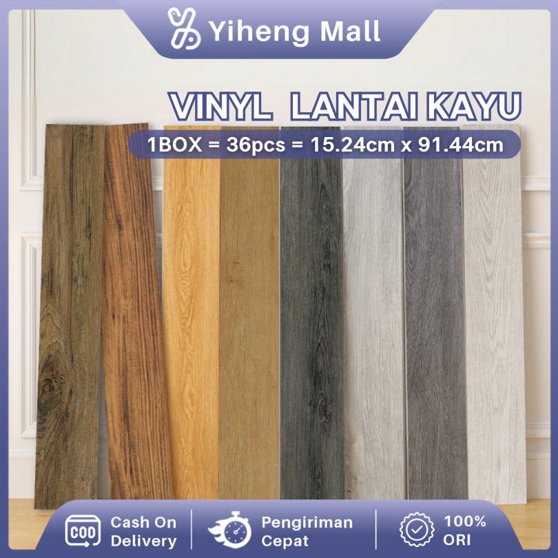 TERLARISLantai Vinyl Premium 1 BOX ISI Floor Vinyl Lantai Stiker Vinyl Lantai Kayu dengan Lem Stiker