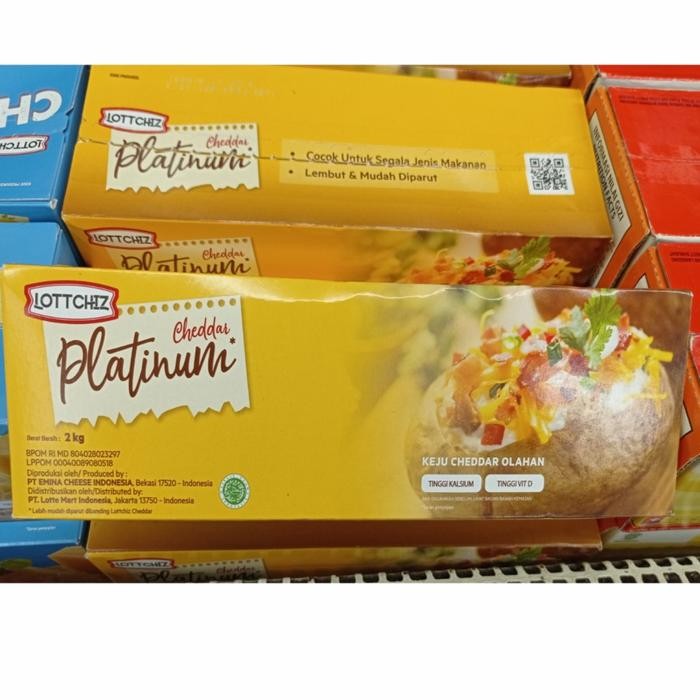 

Lottchiz platinum cheese keju Cheddar olahan 2 kg