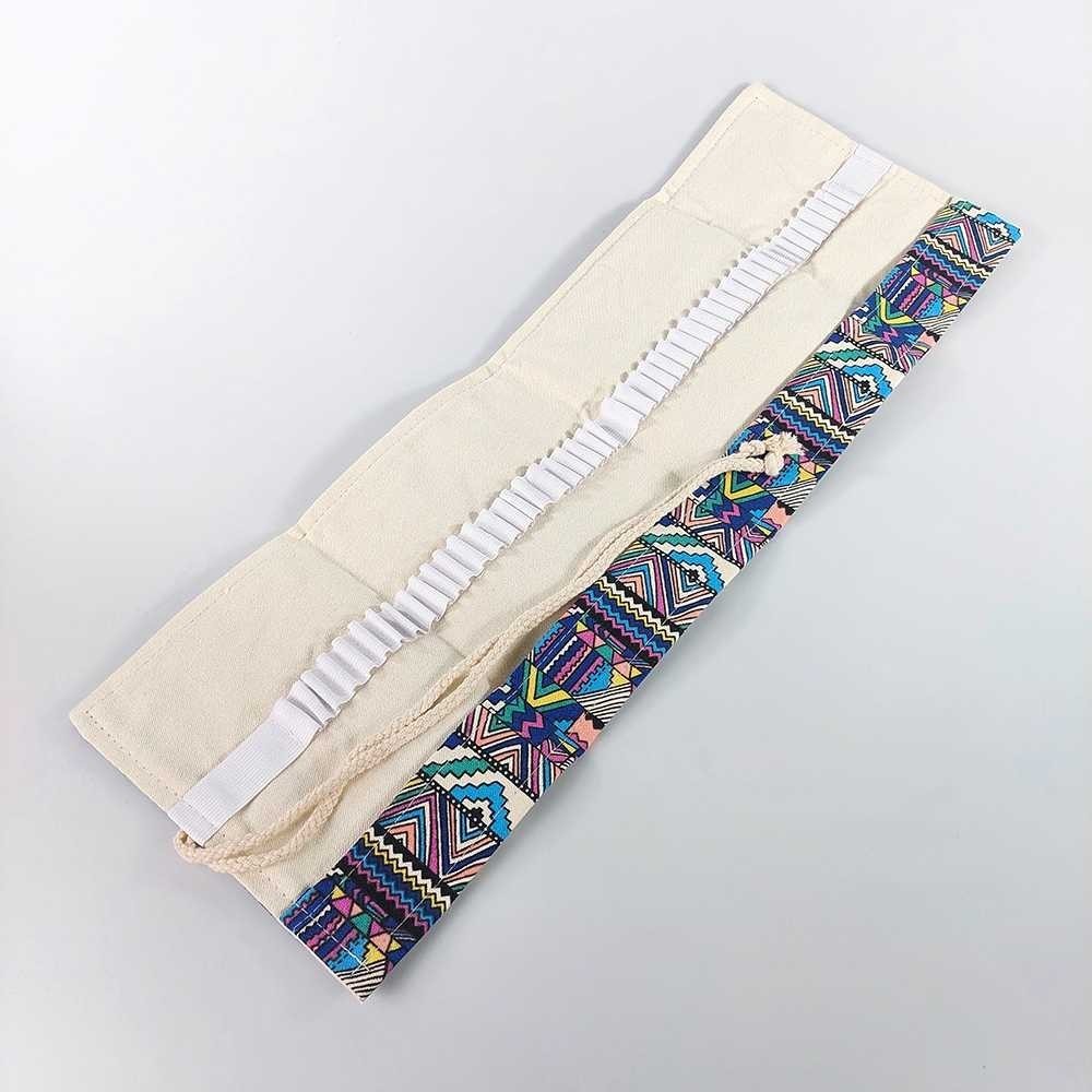 

MRNSTREMARCO Bohemian Tas Tempat Pensil Gulung Canvas 48 Slot 20.5x56cm - EN-71