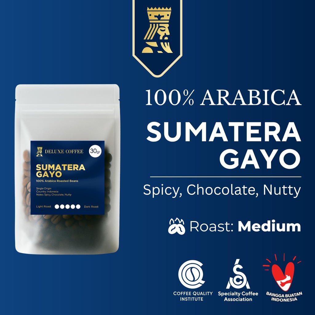 

Deluxe Coffee Mini Pack Biji Kopi Arabika Sumatera Gayo Coffee Beans 100% Arabica