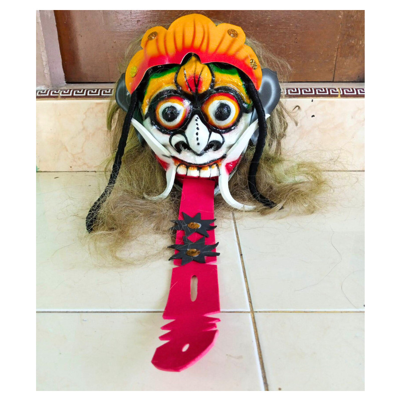 $% STAR Topeng Leak Bali Bahan Mika Rambut Panjang / Topeng Leak Rangda Bali  TERMURAH *&