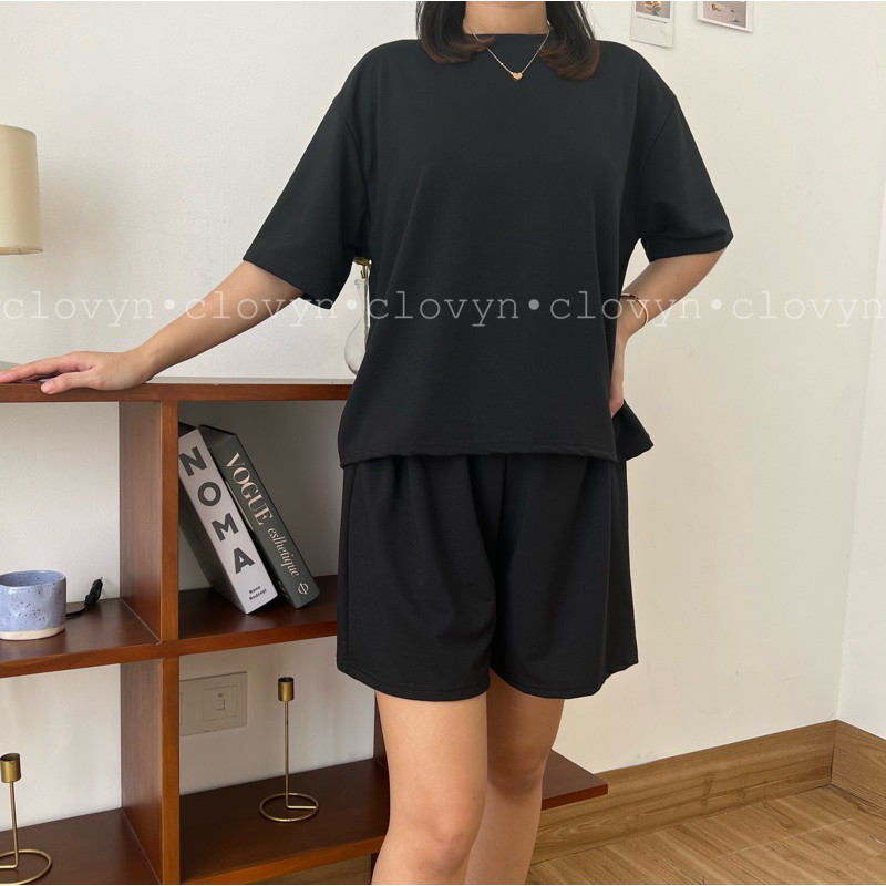 [𝗠𝗲𝗺𝗼𝘇𝗮] Setelan Polos Celana Pendek Wanita Jumbo Babyterry Super