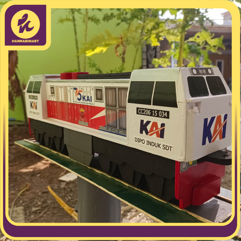 SALE Lokomotif Kereta Api CC206 Livery 2014 - MINIATUR KERETA API KAYU SURABAYA
