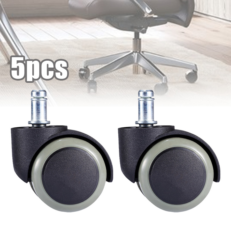 5pcs Roda Kursi Kantor Kantor Roda Tancap Castor Wheel Kaki Kursi