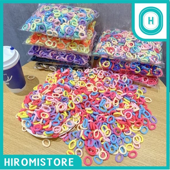 Promo IKAT RAMBUT H916 ISI 200PCS KUNCIRAN RAMBUT ANAK-TALI RAMBUT MODEL DONAT ELASTIS