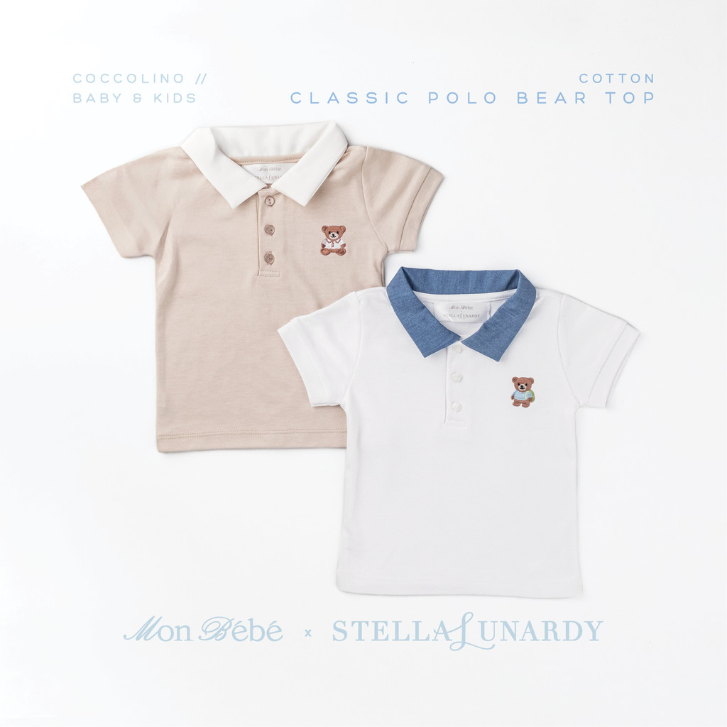 Mon Bébé x Stella Lunardy - Coccolino Baby & Kids Boy COTTON Classic Polo Bear Top Pack / Baju Bayi 