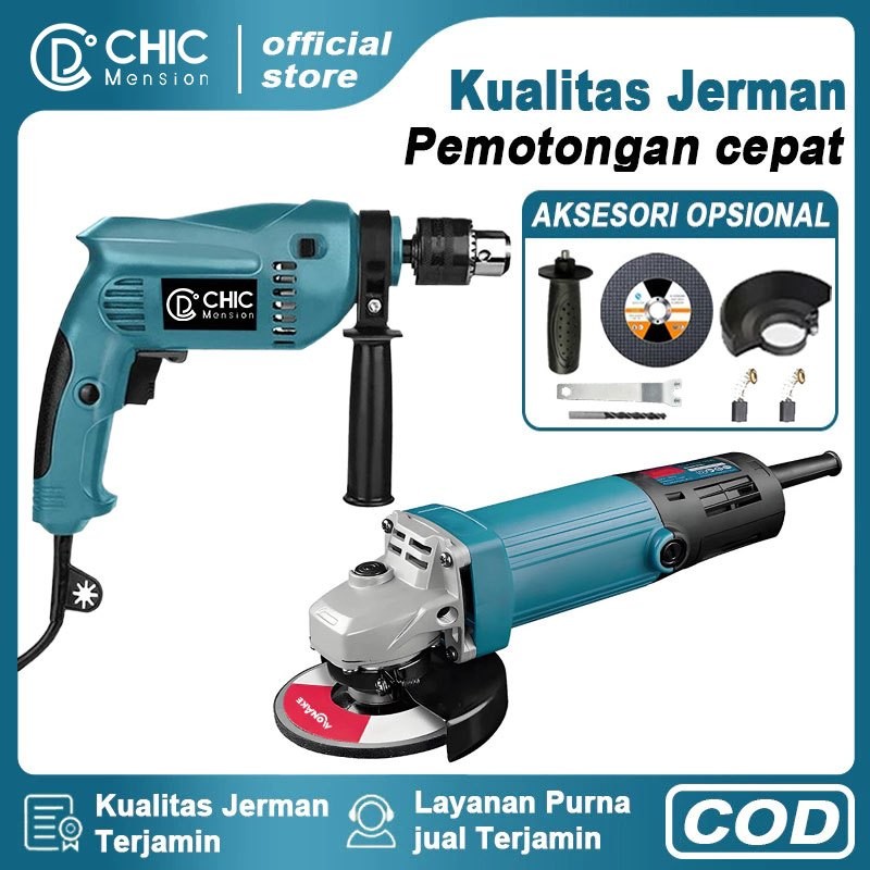 CHIC Gerinda dan bor paket bor gerinda bor gerinda paket bor dan gerinda mesin gerinda tangan paket 
