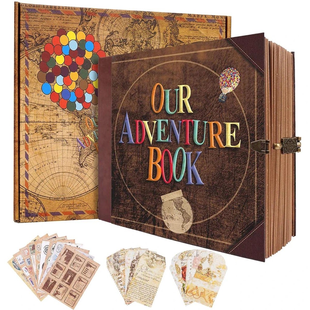 Our Adventure Book, 146 Page Vintage Scrapbook Album, Mother's Day   Gift