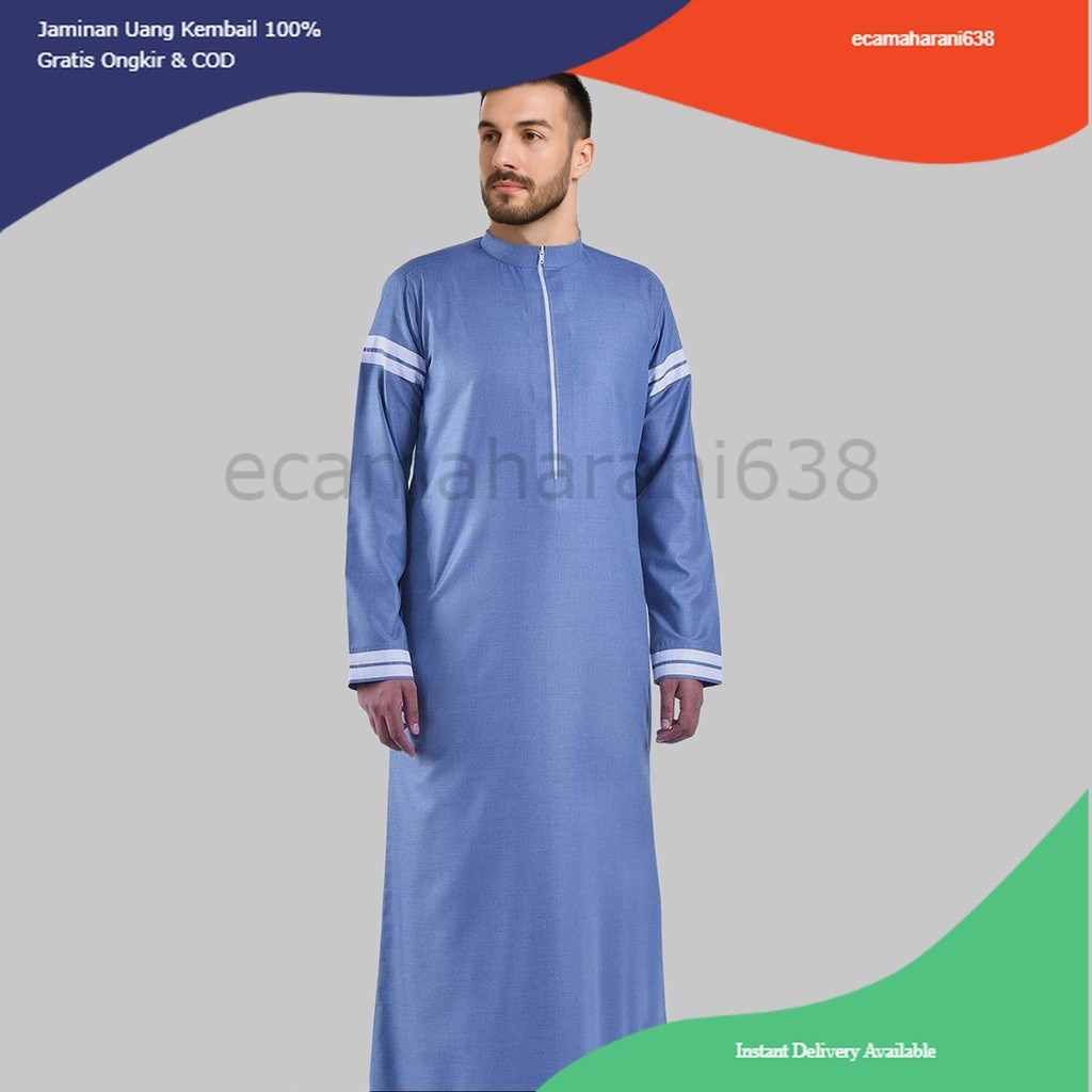 Jubah Pria Toyobo Thobe Jubah Gamis Pria MUslim Az-Zamakhsyari Baju Muslim Pria Jubah Pria Thobe Toy