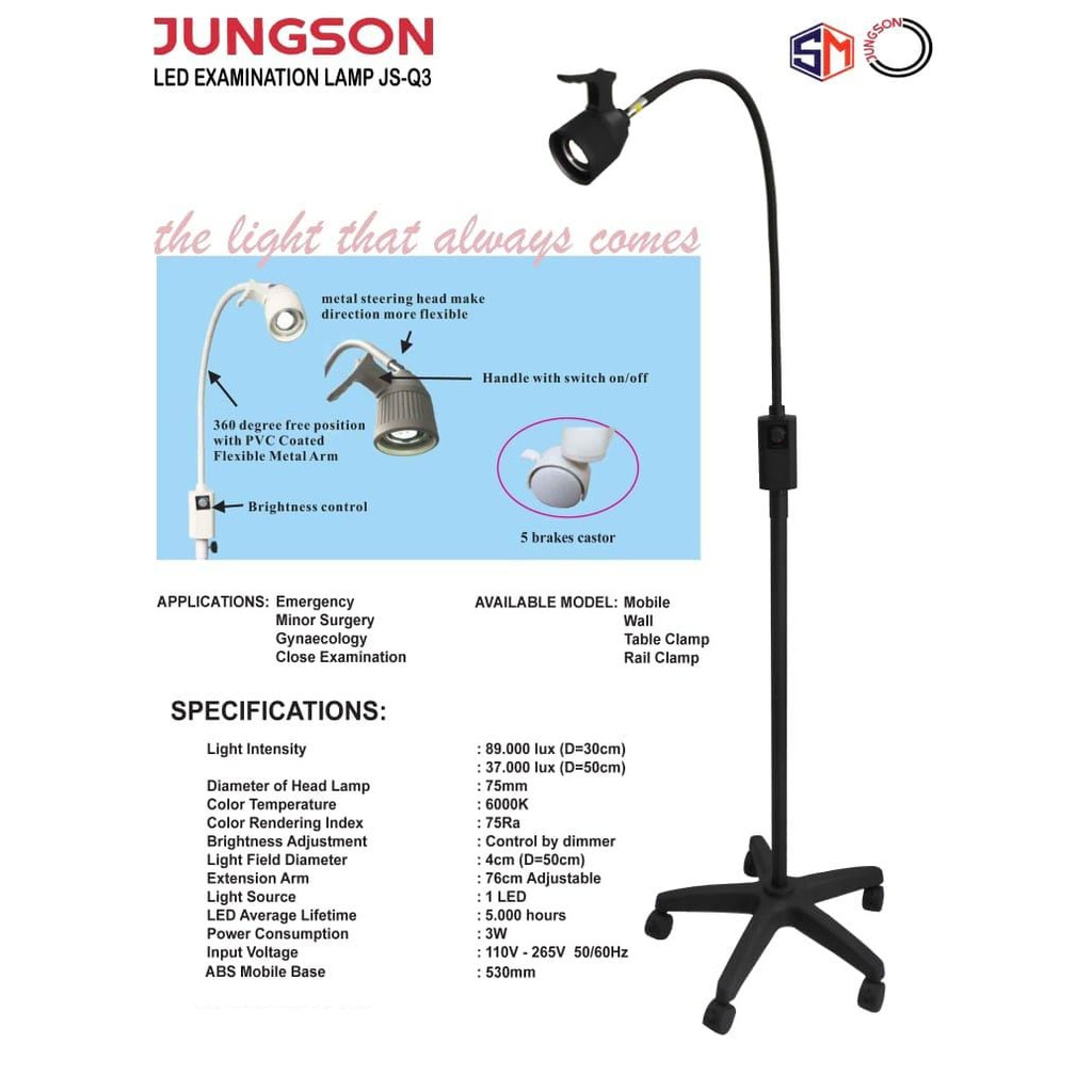 JUNGSON LED Examination Lamp JS-Q3 / Lampu Tindakan LED Jungson