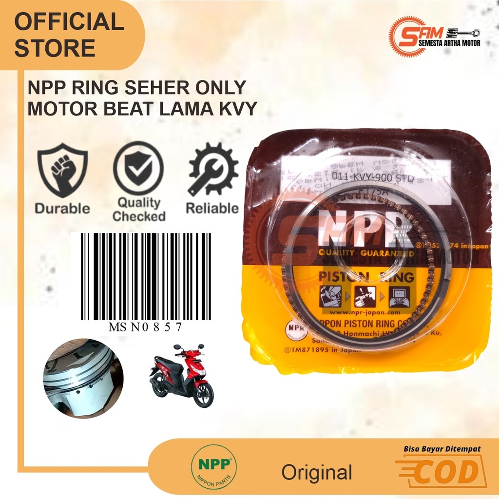 NPP Ring Piston Seher Only Beat Spacy Karbu KVY Ukuran Standar Oversize Motor Honda