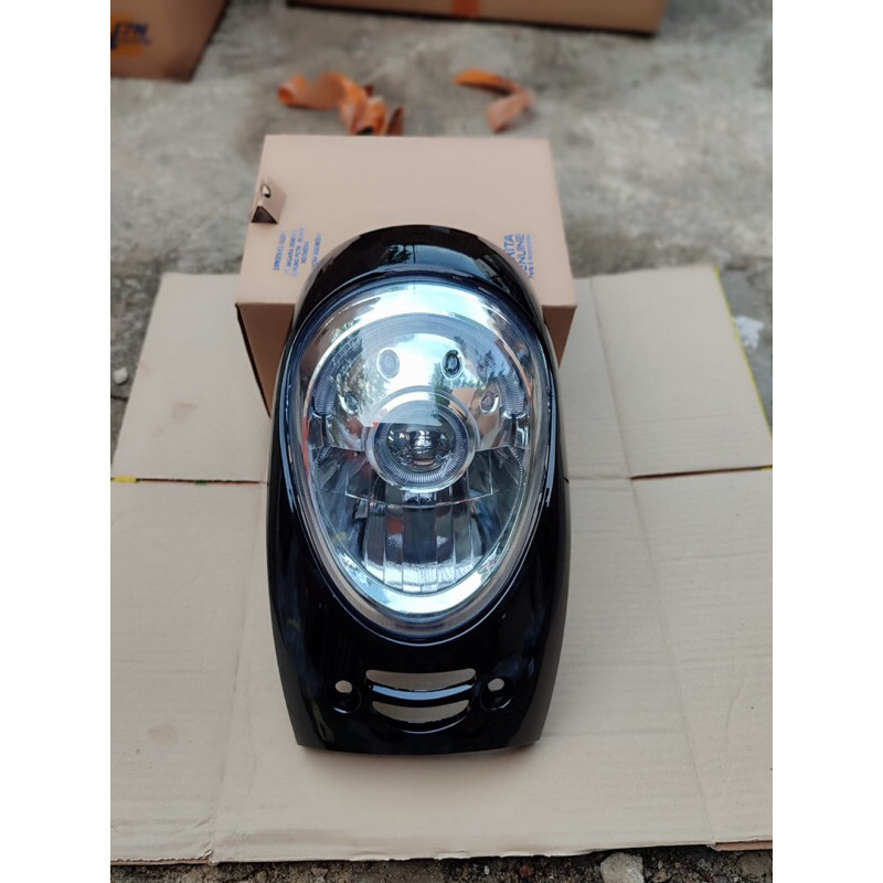 Set tameng+reflektor lampu depan honda scoopy fi 2013-2016