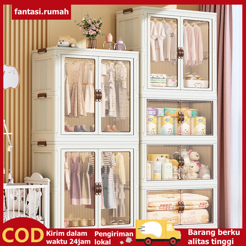 COZYLIVING Bayi Lemari Pakaian Lemari Anak Plastik Lemari Model Kontainer Lemari Kotak Penyimpanan L