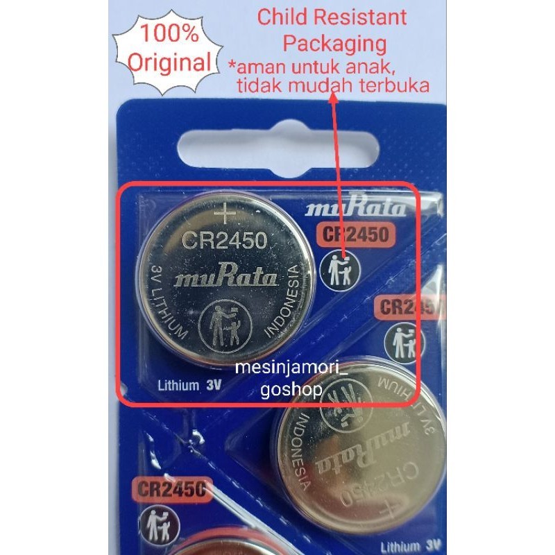 Baterai CR2450 CR 2450 Toshiba CR2450 Murata CR2450 Original