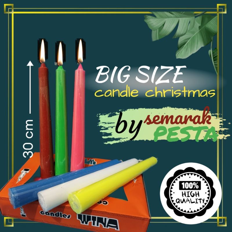 (BIG SIZE) lilin natal,lilin malam kudus,lilin besar, lilin tinggi,lilin christmas,lilin warna, lili