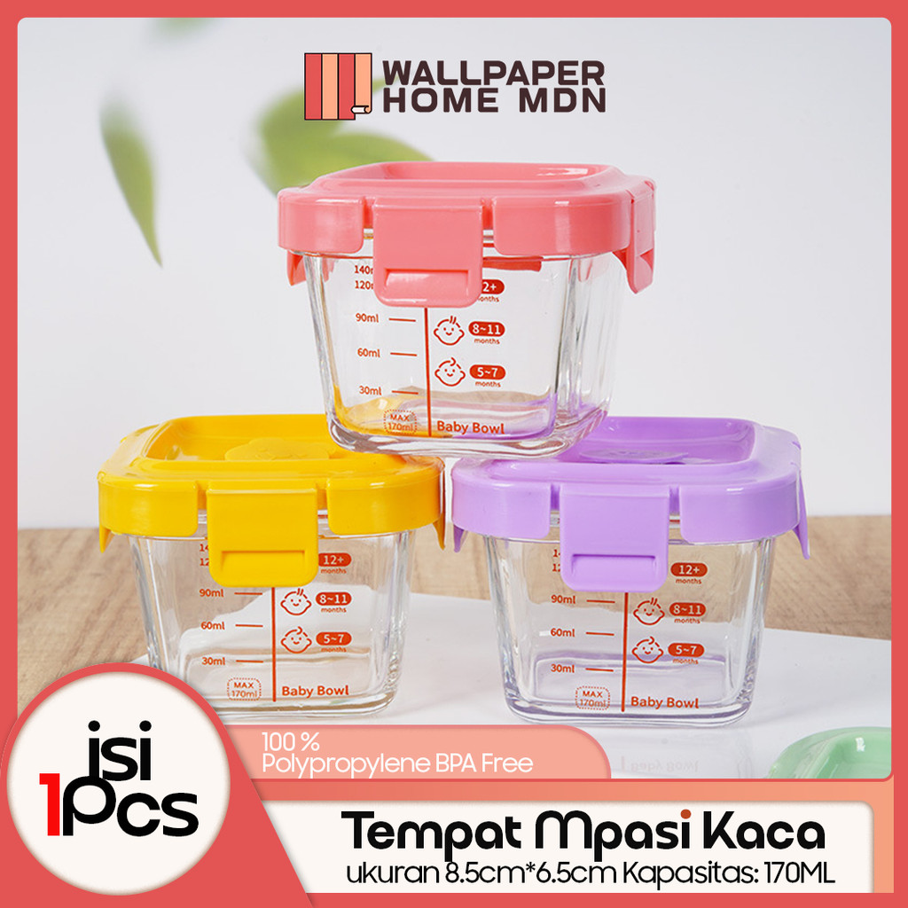 Tempat Mpasi Kaca Container Mpasi Tahan Panas Baby Food Container Mpasi Kaca Penyimpanan