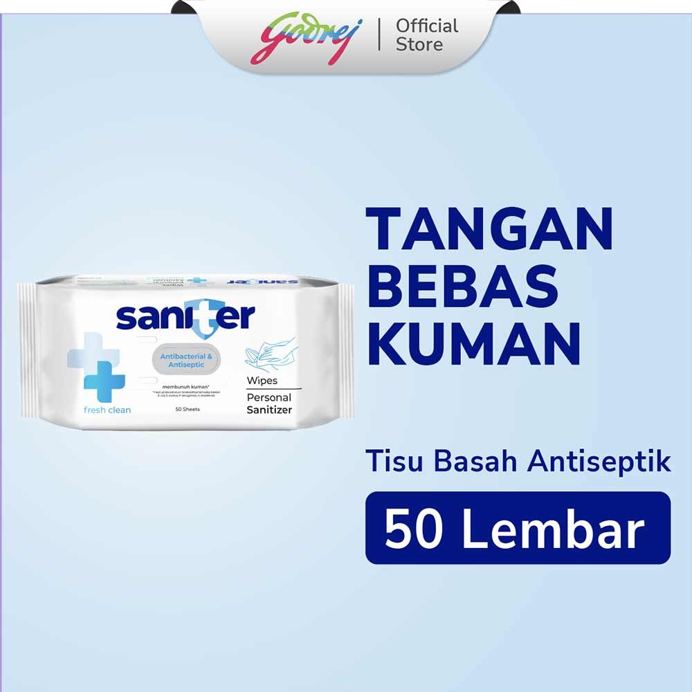SANITER PERSONAL SANITIZER WIPES 50'S