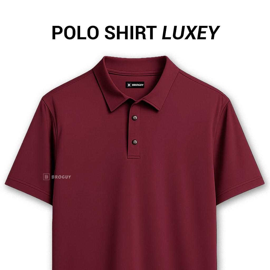 RIRUSHOP BROGUY Kaos Polo Shirt Pria Luxey Elastane Knit Stretch