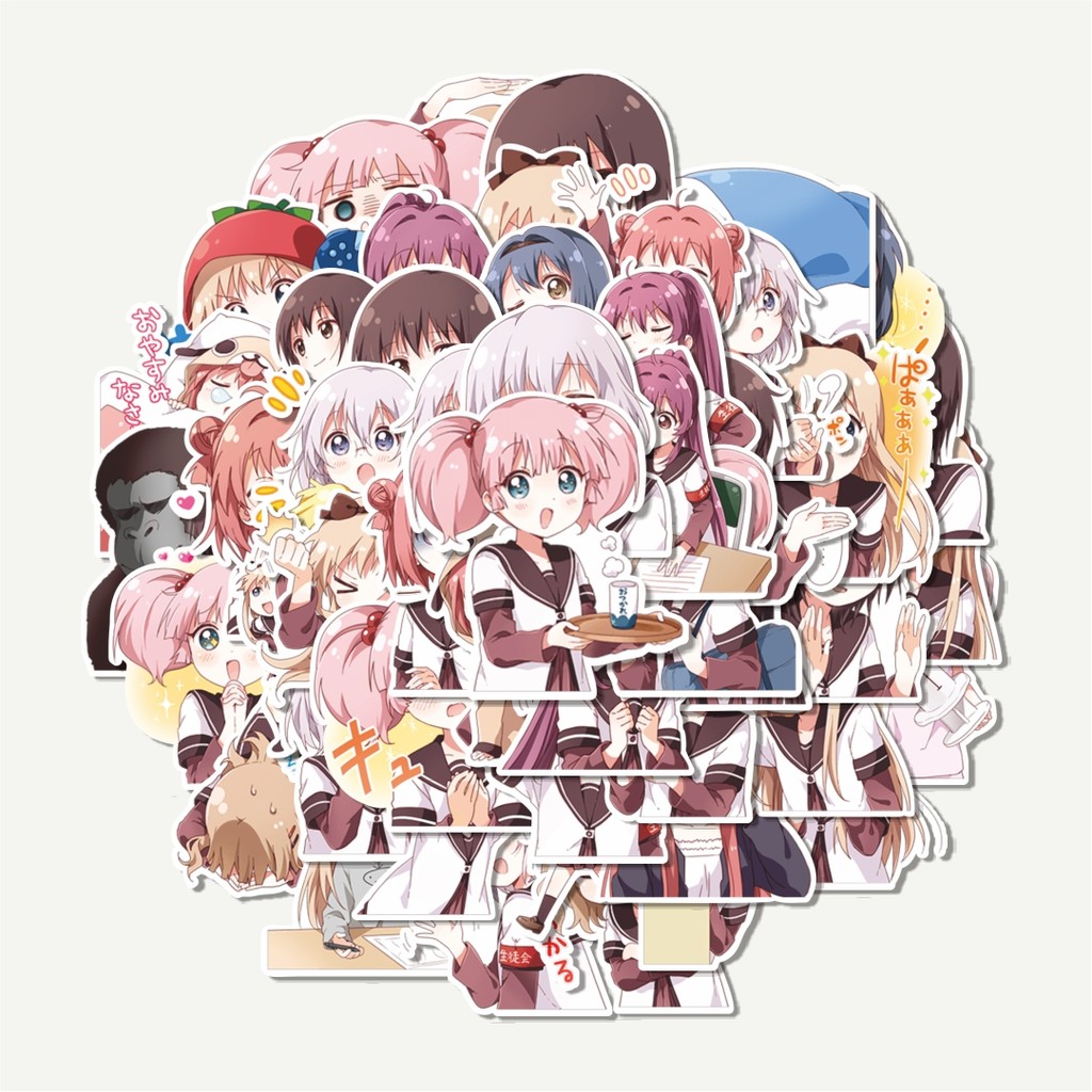 Sticker Pack stiker Yuru Yuri Chan | Sticker TUMBLR | Stiker LAPTOP KOPER HELM