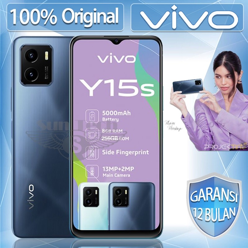 hp vivo y15s RAM 8/256GB kamera 16/48+2MP 6.51HD+ inci ORI Murah Baru segel Fullset Garansi 1 Tahun