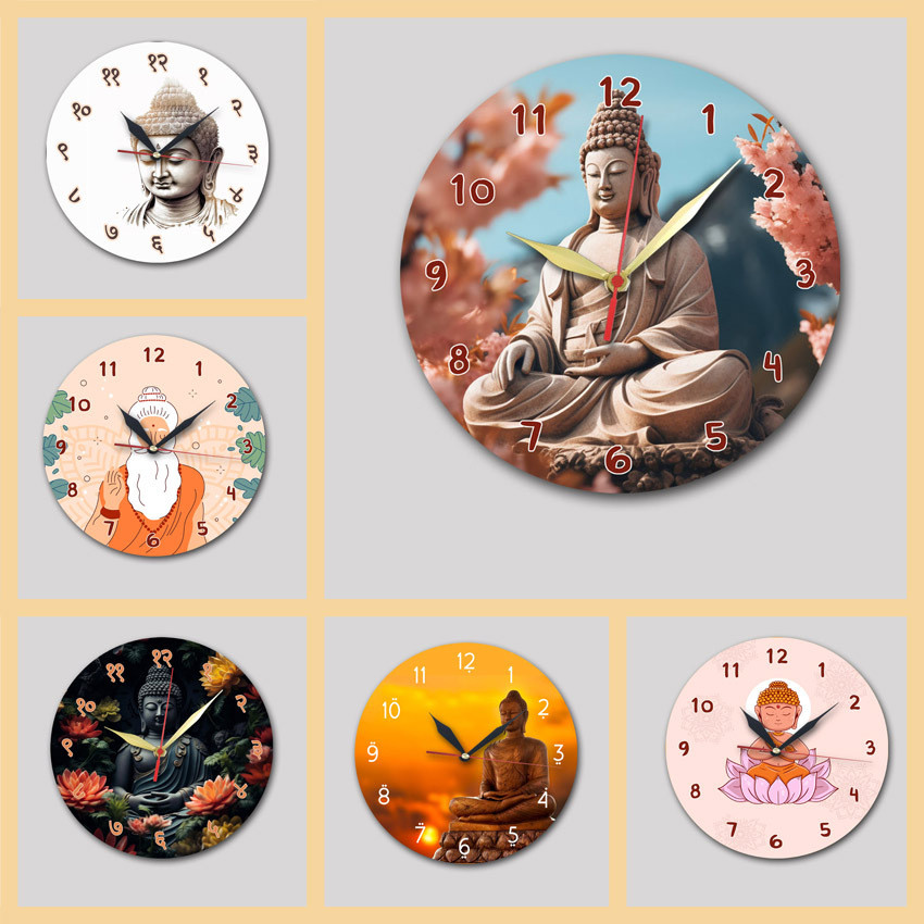 Jam Dinding Rohani Buddha Waisak Little Buddha Budha Purnima