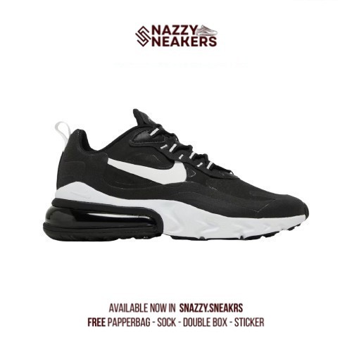 Sepatu Nike Air Max 270 React Black White Sneakers Original unisex