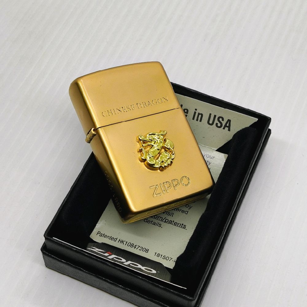 ZIPPO CHINESE DRAGON GOLD PLATED 18K