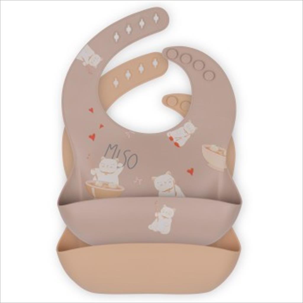 Konges Slojd 2 Pack Silicone Bib - Miso Moonlight/Shell